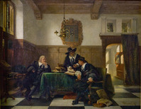 KS 133
<br/>
Conferentie in de schepenkamer
<br/>
<em>Stroebel, Johannes Anthonie Balthasar (1821-1905)</em>